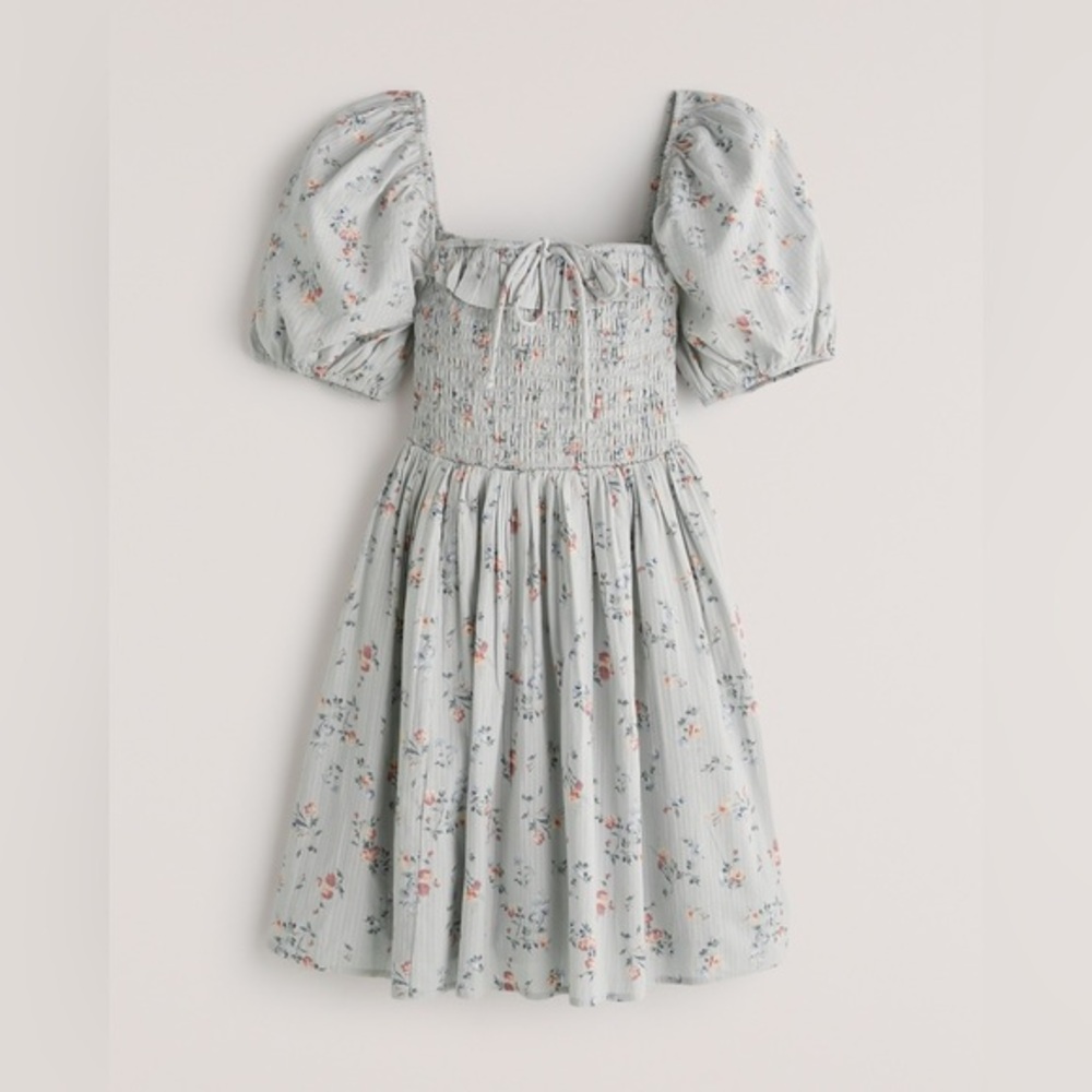 Abercrombie & Fitch Floral Mini Dress - Light Blue